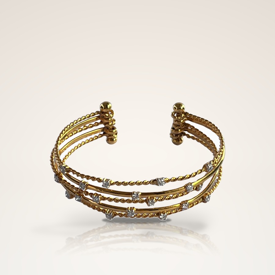 Twisted Wire Diamond Cuff