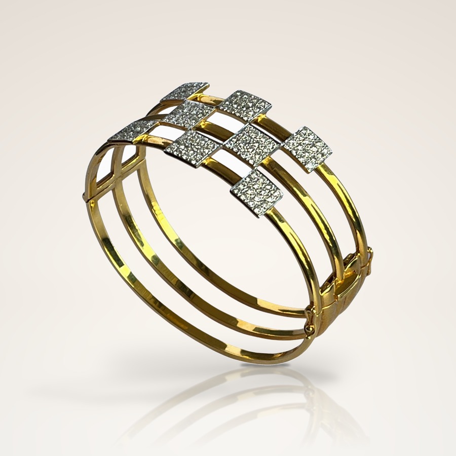 Checkerboard Diamond Bangle