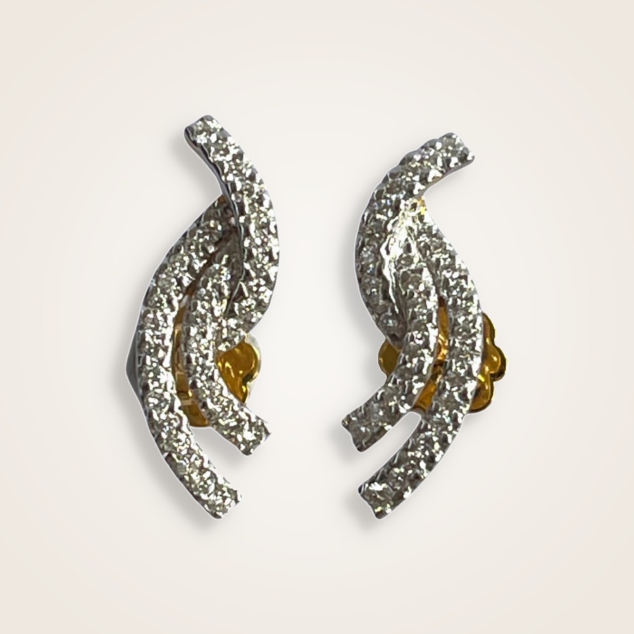 Pavé Wave Diamond Earrings